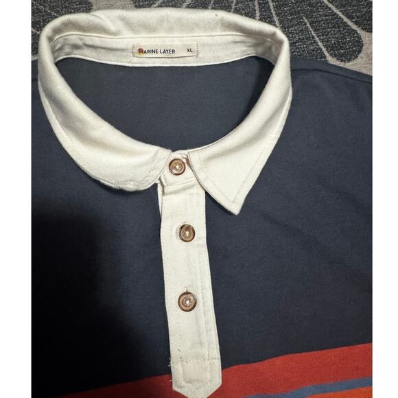 Marine Layer Men’s Colorblock Polo Shirt (XL) Retro Vibes - Picture 3 of 6